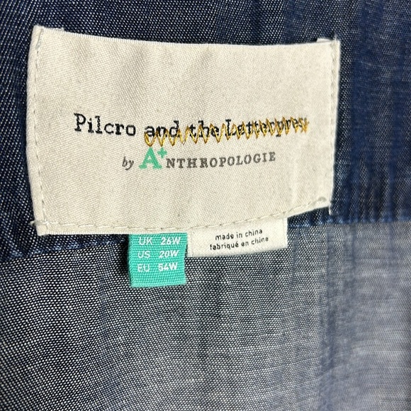 Pilcro and the Letterpress by Anthropologie Belted Denim Romper Size 20W Plus - Picture 4 of 8